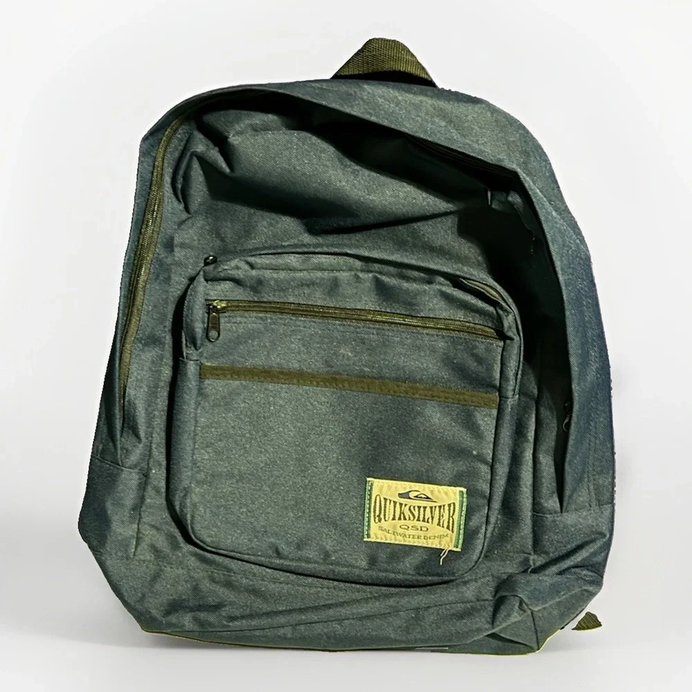 Vintage Quiksilver Backpack Aztec Saltwater Denim Surf 90s Y2K JNCO Rare